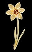 Gold Daffodil Brooch