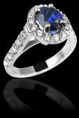 Diamond & Sapphire Cluster Ring