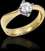 Unusual Gold Diamond Solitaire Ring